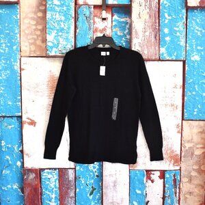 Women's Gap Crewneck Sweater Lightweight Knit Long Sleeve SMALL True Black NEW